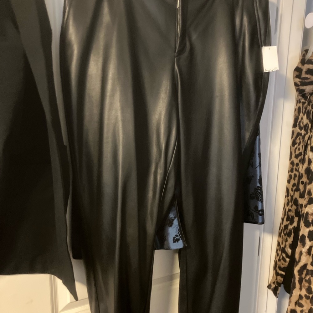 Bar III Black Faux Leather Leggings